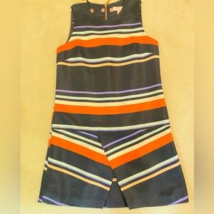 Brand New Ted Baker dress, navy with multi-color stripes, UK size 2, US size 6-8
